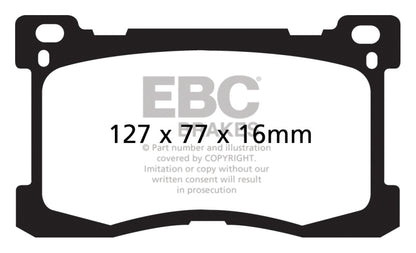 EBC 12+ Hyundai Equus 5.0 Yellowstuff Front Brake Pads