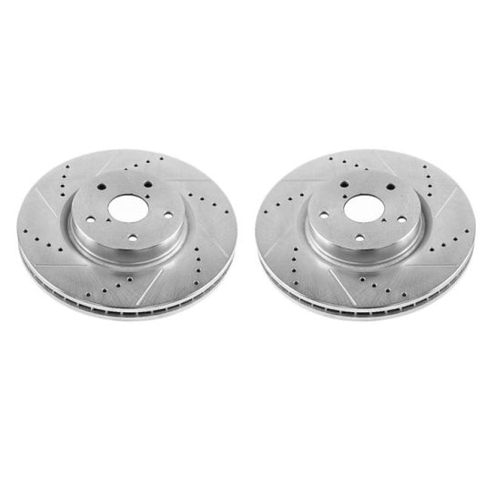 Power Stop 06-07 Subaru B9 Tribeca Front Evolution Drilled & Slotted Rotors - Pair