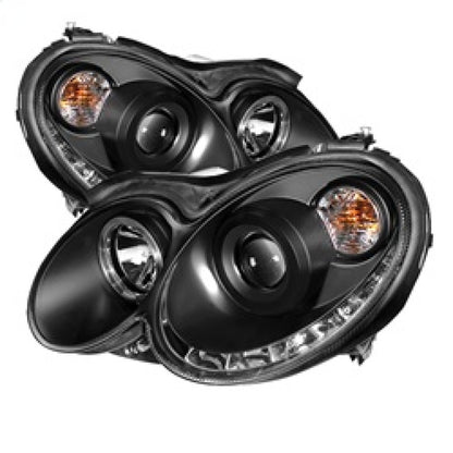 Spyder Mercedes Benz CLK 03-09 Projector Halogen Model- LED Halo DRL Blk PRO-YD-MBCLK03-DRL-BK