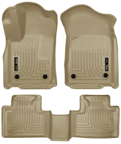 Husky Liners 16-22 Dodge Durango Weatherbeater Tan Front & 2nd Seat Floor Liners