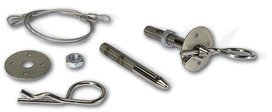 Moroso Oval Track Hood Pin Set - 3/8in Diameter - 4in Pin - Steel - 2 Pack