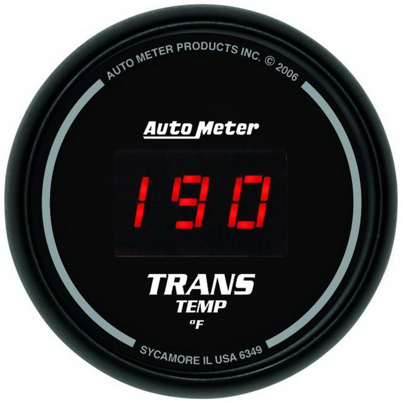 Autometer Z Series 52mm Black Digital 0-300 Deg F Transmission Temperature Gauge