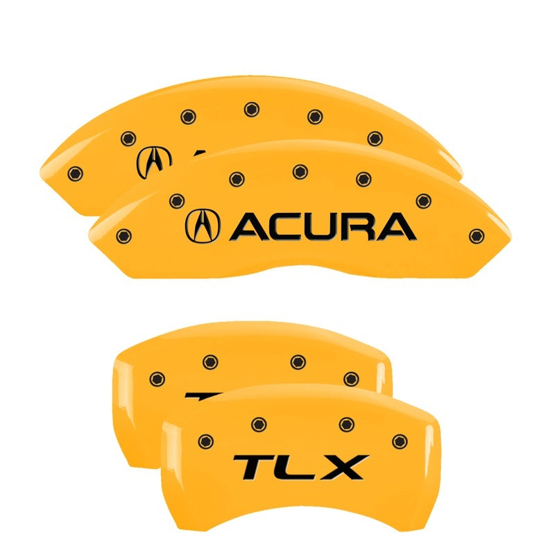 MGP 4 Caliper Covers Engraved Front Acura Rear NSX Yellow Finish Black Char 2005 Acura NSX