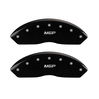 MGP 4 Caliper Covers Engraved Front & Rear MGP Black Finish Silver Char 2009 Toyota Fj Cruiser