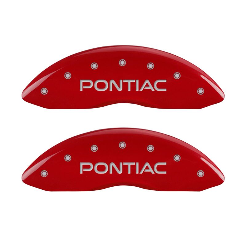 MGP 4 Caliper Covers Engraved Front Pontiac Rear Arrow Red Finish Silver Char 2006 Pontiac GTO