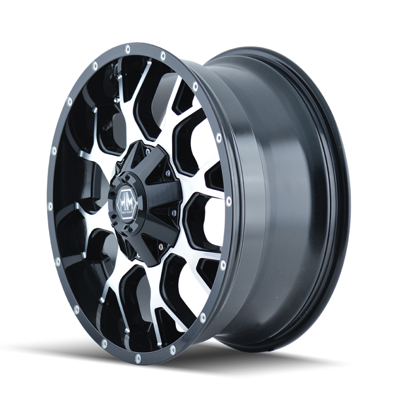 Mayhem 8015 Warrior 17x9 / 6x135 BP / -12mm Offset / 106mm Hub Black/Machined Face Wheel