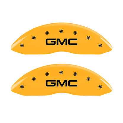 MGP 4 Caliper Covers Engraved Front & Rear Envoy Yellow Finish Black Char 2009 GMC Envoy