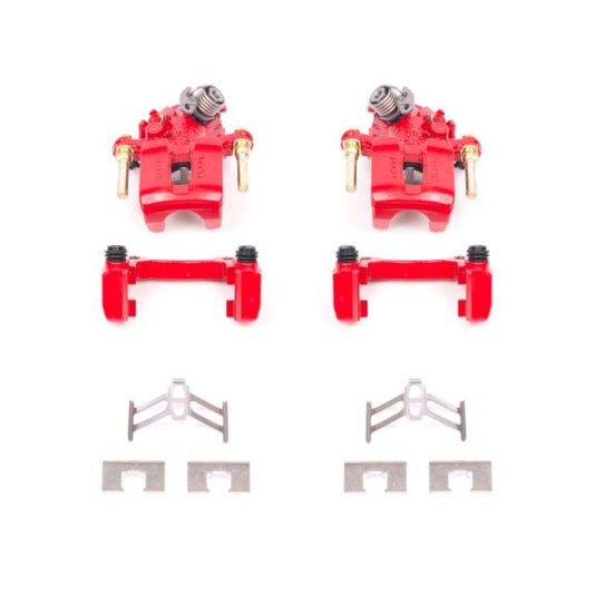 Power Stop 92-01 Honda Prelude Rear Red Calipers w/Brackets - Pair