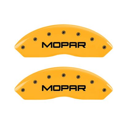 MGP 4 Caliper Covers Engraved Front & Rear Mopar Yellow Finish Black Char 2010 Dodge Nitro