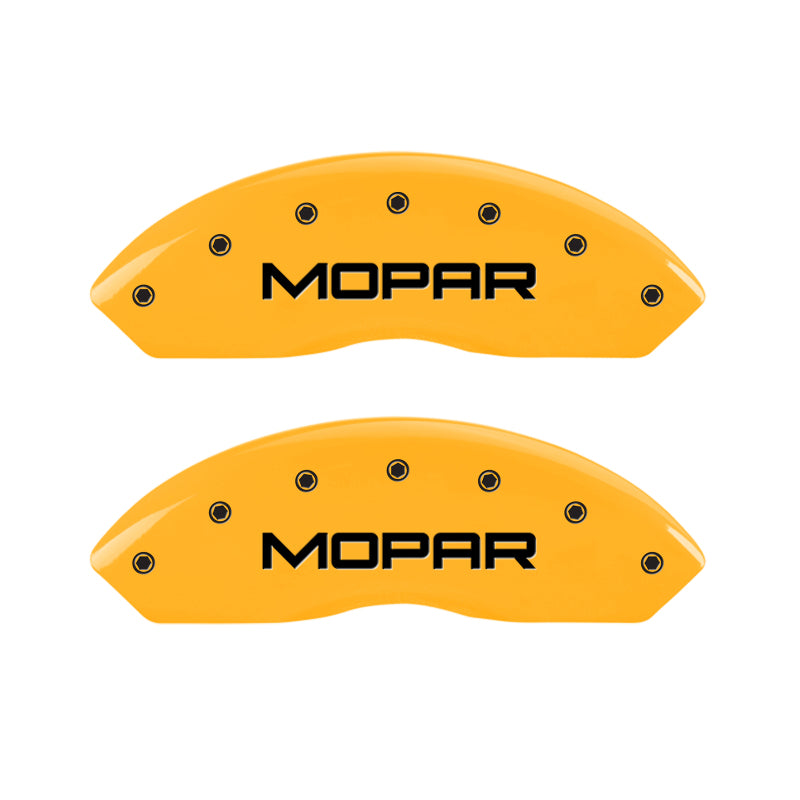 MGP 2 Caliper Covers Engraved Front Mopar Yellow Finish Black Char 2006 Jeep Wrangler