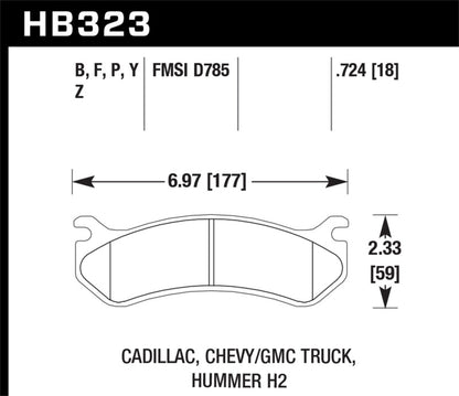 Hawk Chevy / GMC Truck / Hummer HPS Street Rear Brake Pads