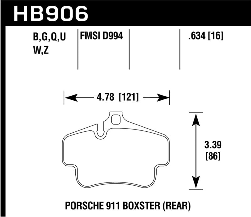 Hawk 02-10 Porsche 911 DTC-70 Rear Race Brake Pads