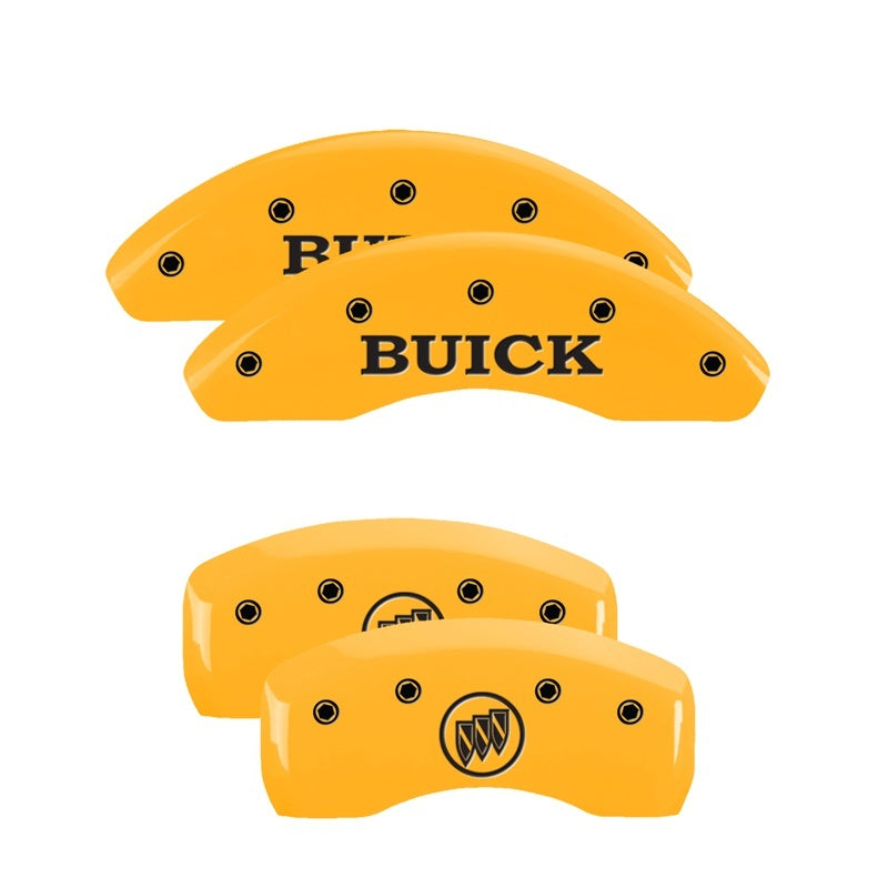 MGP 4 Caliper Covers Engraved Front Buick Rear Yellow Finish Black Char 2002 Buick LeSabre