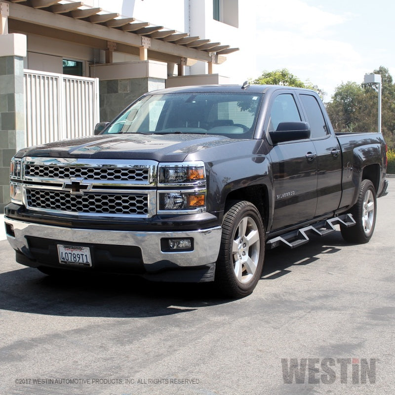 Westin 14-18 Chevrolet Silverado 1500 DC 6.5ft Bed HDX Drop W2W Nerf Step Bars - Tex. Blk