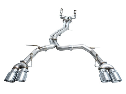 AWE Tuning 19-23 Audi C8 S6/S7 2.9T V6 AWD Track Edition Exhaust - Chrome Silver Tips