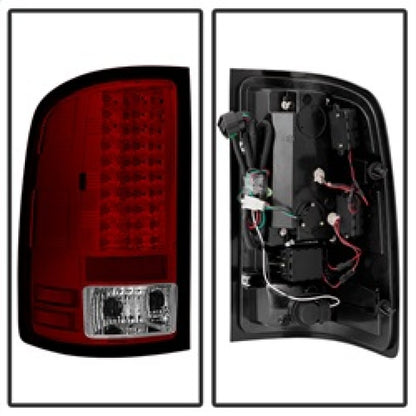 Spyder GMC Sierra 07-13 (Not 3500 Dually 4 Rear Wheels)LED Tail Lights Red Clear ALT-YD-GS07-LED-RC