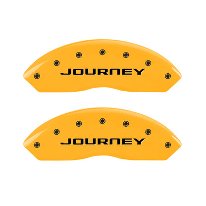 MGP 4 Caliper Covers Engraved Front & Rear With out stripes/Journey Yellow finish black ch