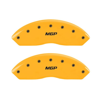 MGP Front set 2 Caliper Covers Engraved Front MGP Yellow finish black ch