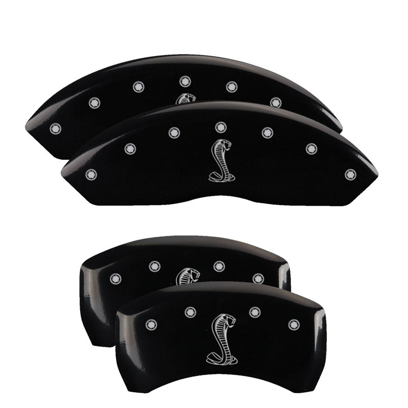 MGP 4 Caliper Covers Engraved Front & Rear Tiffany Snake Black finish silver ch