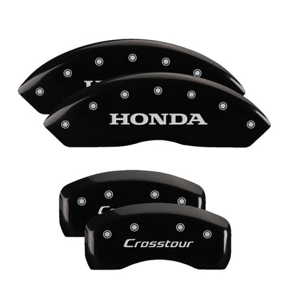 MGP 4 Caliper Covers Engraved Front Honda Engraved Rear Crosstour Black finish silver ch