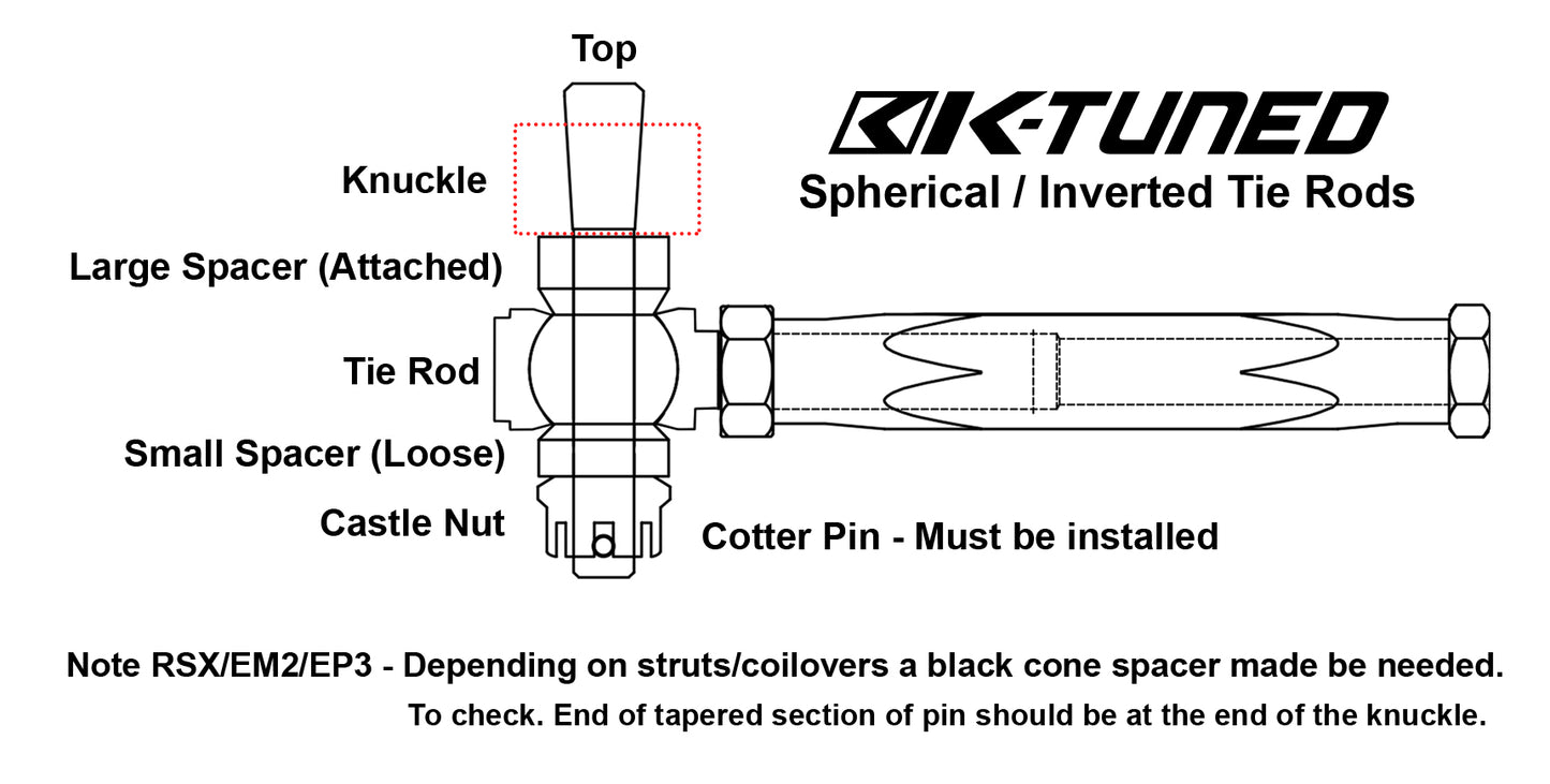 K-Tuned - Complete Spherical Tie Rod Set RSX